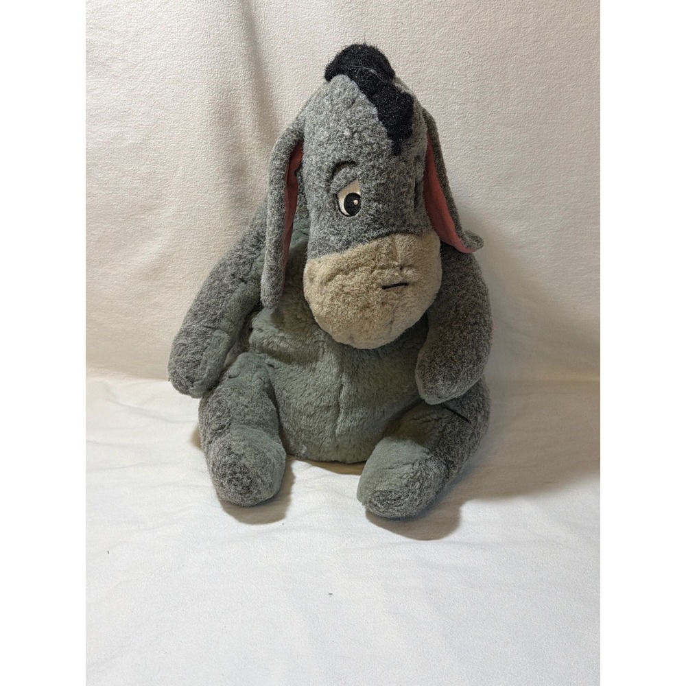 Disney Winnie the Pooh Eeyore Plush Stuffed Animal with Detachable Tail Grey